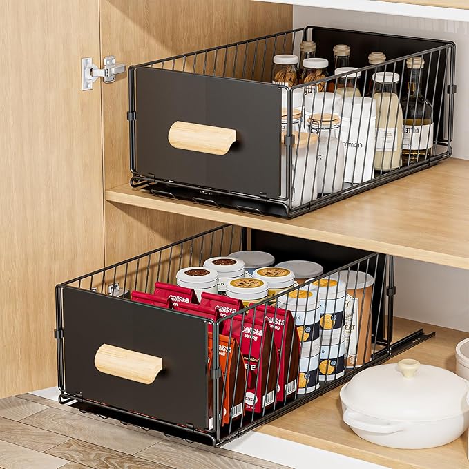 Küchenschublade, 24 X 40 X 17 Cm, Schrankorganizer, Kein Bohren Erforderlich, Ausziehbarer Küchenkorb Für Die Kleiderschrankaufbewahrung, Weiß
