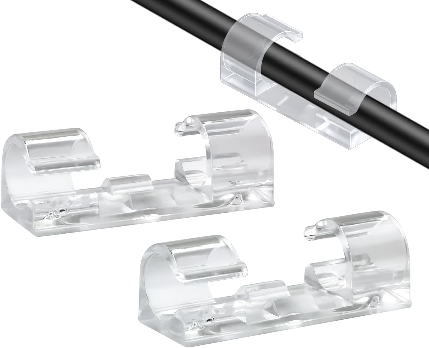 Packung Mit 48 Selbstklebenden Kabelmanagement-clips, Kabelorganisatoren Für Fernseher, Pc, Laptop, Ethernet-kabel, Büro, Zuhause