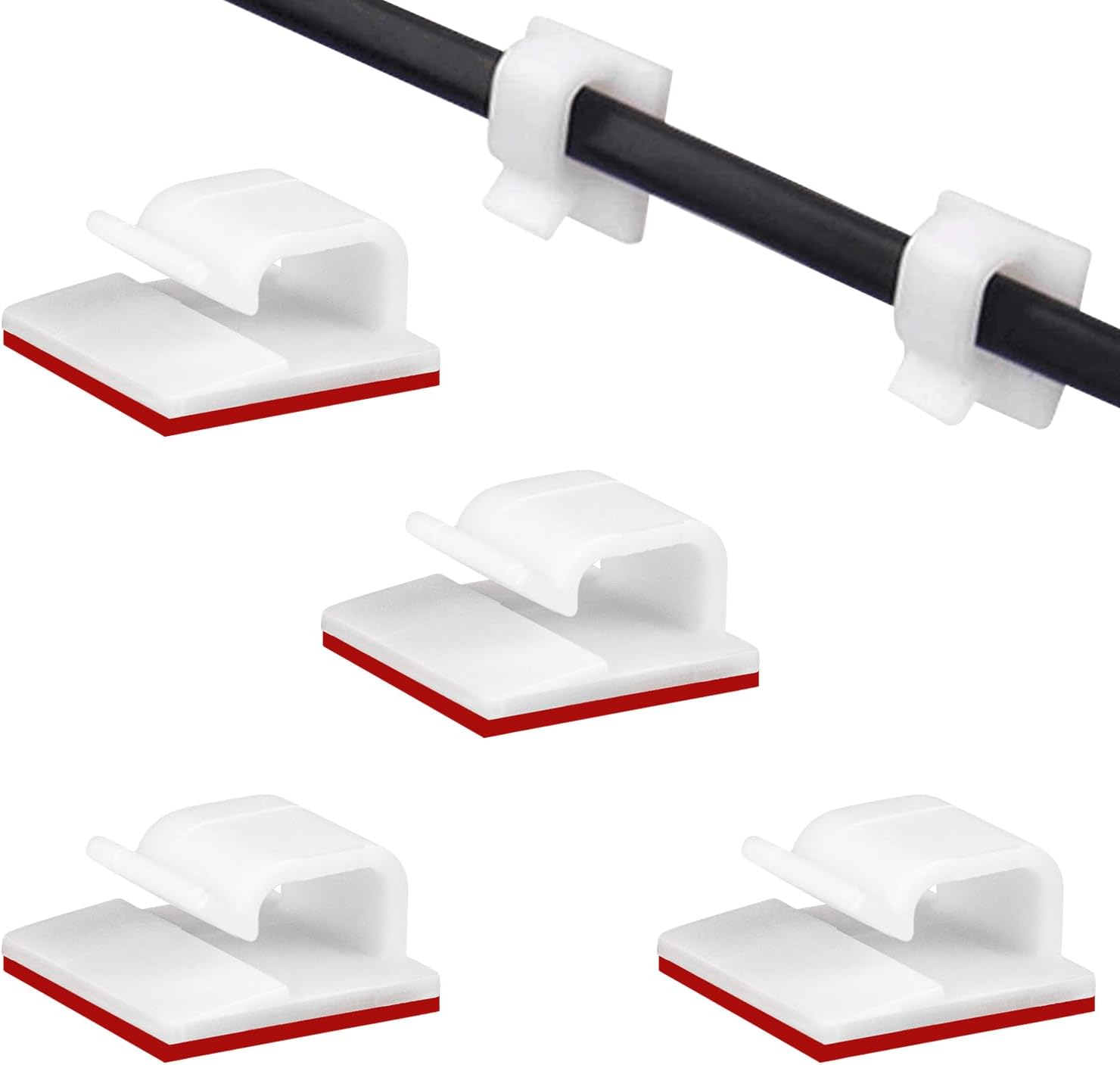 50er-pack Selbstklebende Kabelmanagement-clips Für Fernseher, Pc, Laptop, Büro Und Zuhause – Weiß