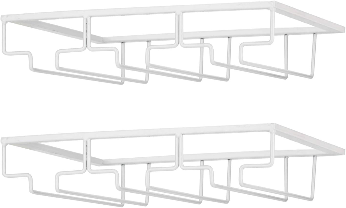 2 Weiße Weinglasständer Aus Metall Zur Unterbaumontage.