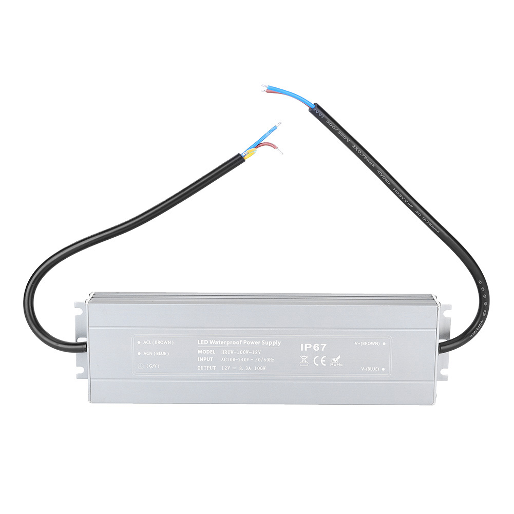 Ip67 Led-treiberschalter, Ip67 Eloxiertes Netzteil, Kompakter 100-w-12-v-gleichstromtransformator Für Landschaftsbeleuchtung