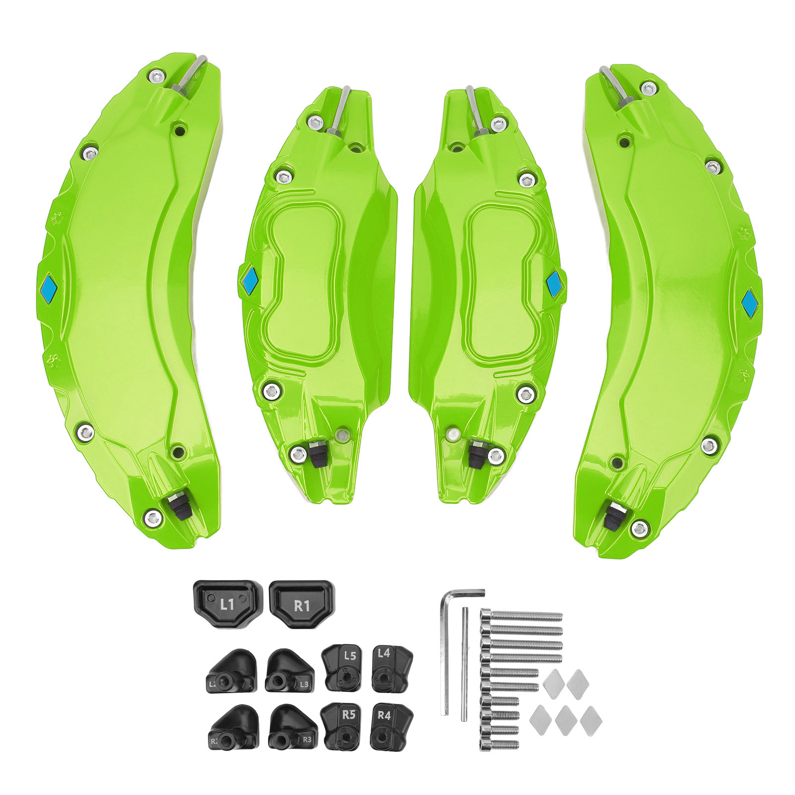 Universelles Set Aus 4 Bremsscheibenschutzkappen Aus Aluminiumlegierung Für Bremssättel, 18- Und 19-zoll-radnaben, Stilvolle Bremssattelabdeckung Für (grün) Enthusiasten