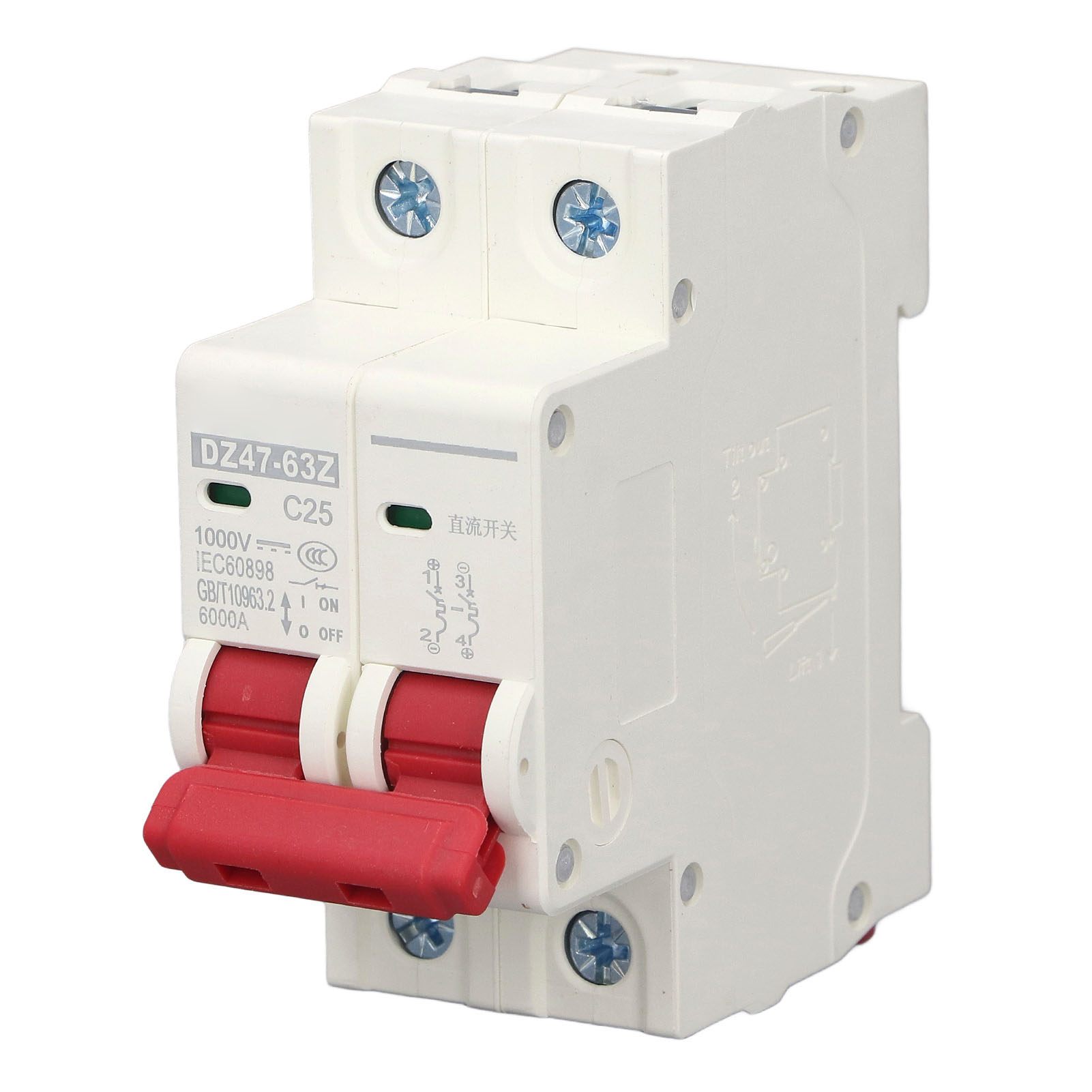 Rastky 25a Dc-leistungsschalter Mit 6000a Schaltvermögen, Einfache Installation Für Schiffsstromversorgungssysteme, Anwendbarer Temperaturbereich -35℃ +70℃
