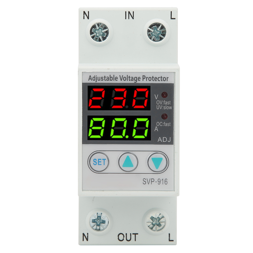 Rizghwoy 63a Spannungsschutzgerät, Über- Und Unterspannungsregler Mit Einstellbarem Display, Werksreset Und Fehleranzeige Für Den Schutz Elektrischer Netze