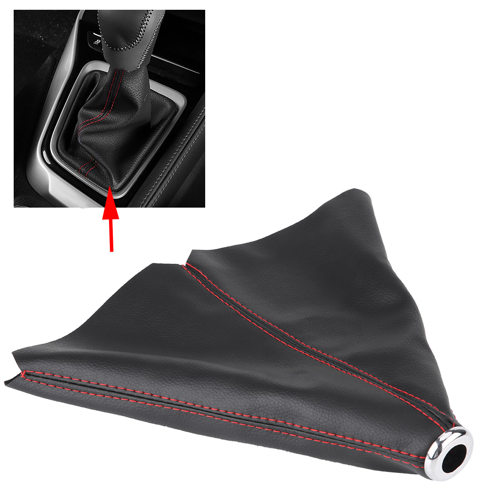 Staubschutzmanschette Für Den Schaltknauf, Schaltmanschette, Schalthebelmanschette, Schwarz/rot Mit Punkt, Universal, Pu-leder.