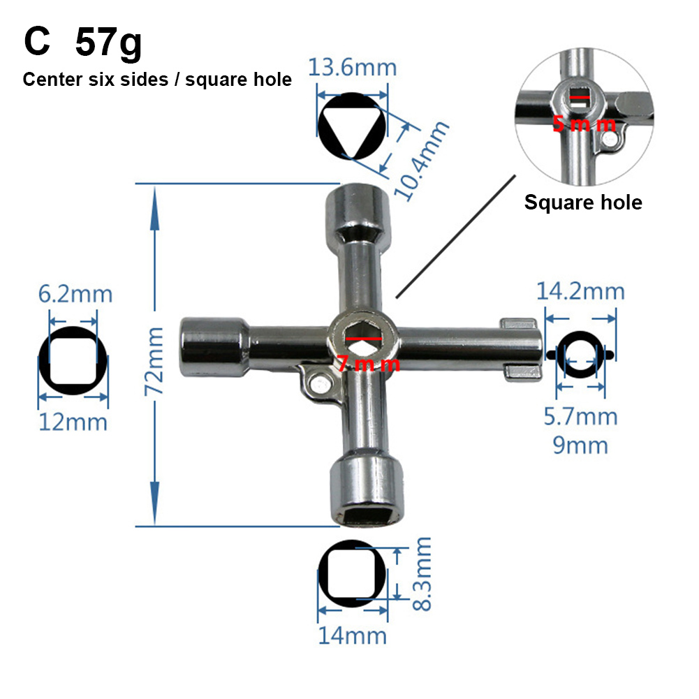 Marhynchus Universal Cross Cross 4 Way Multi-position Multiple For Gas Electric Gas Elevator Cabilt Meter, Hanging Key Ring (as Shown 86).