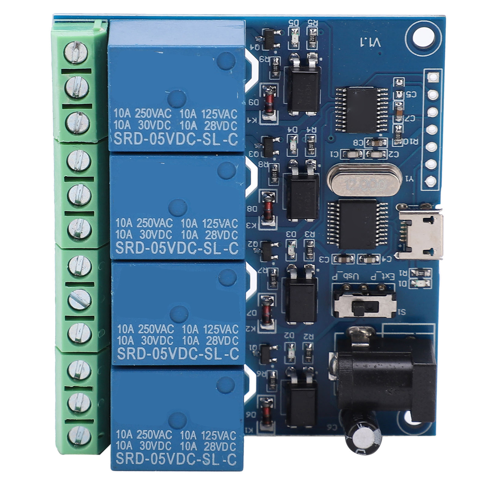 Marhynchus Lcus-4 4-kanal-relaismodul Usb-computersteuerungsschalter Für Industrielle Anwendungen. Material: Leiterplatte.