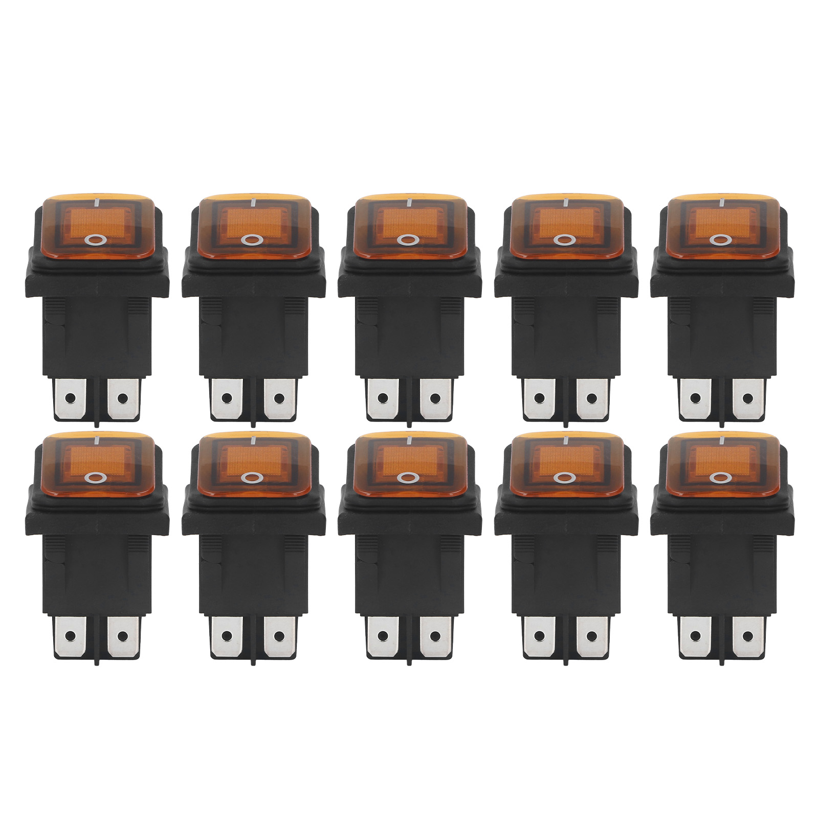 Wippschalter, Ip55 Wasserdicht, Silberfarben, Flammhemmend, Pa66, 4-polig, 30 A Ac 125 V 250 V, Elektrisch Isoliert, Mit Led-leuchte Für Boote (orange)