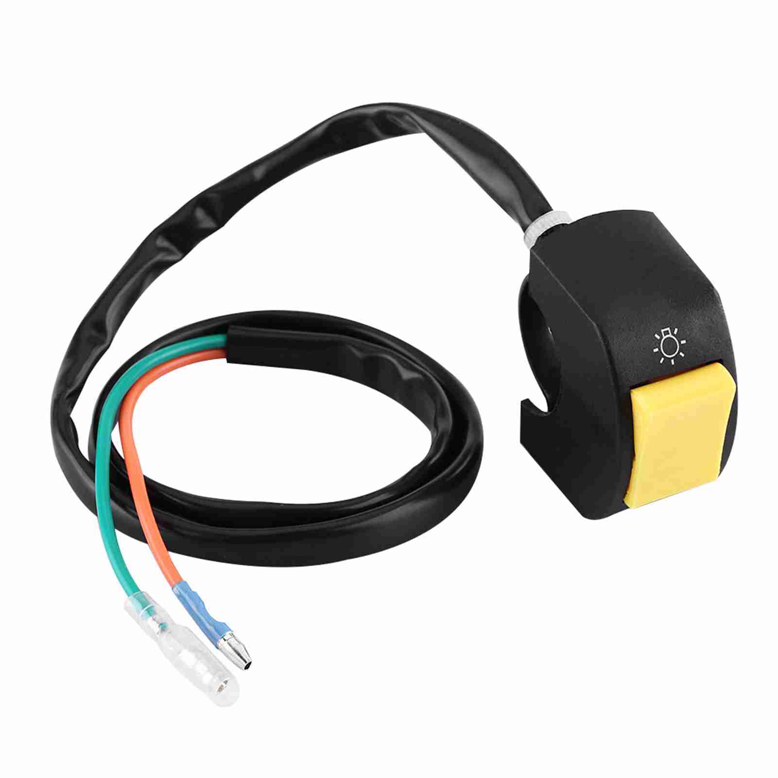 Akozon Motorrad-lenkerhalterung Led-scheinwerfer Ein/aus-steuerschalter Mit Rotem Knopf - 7/8 Zoll (gelber Knopf).