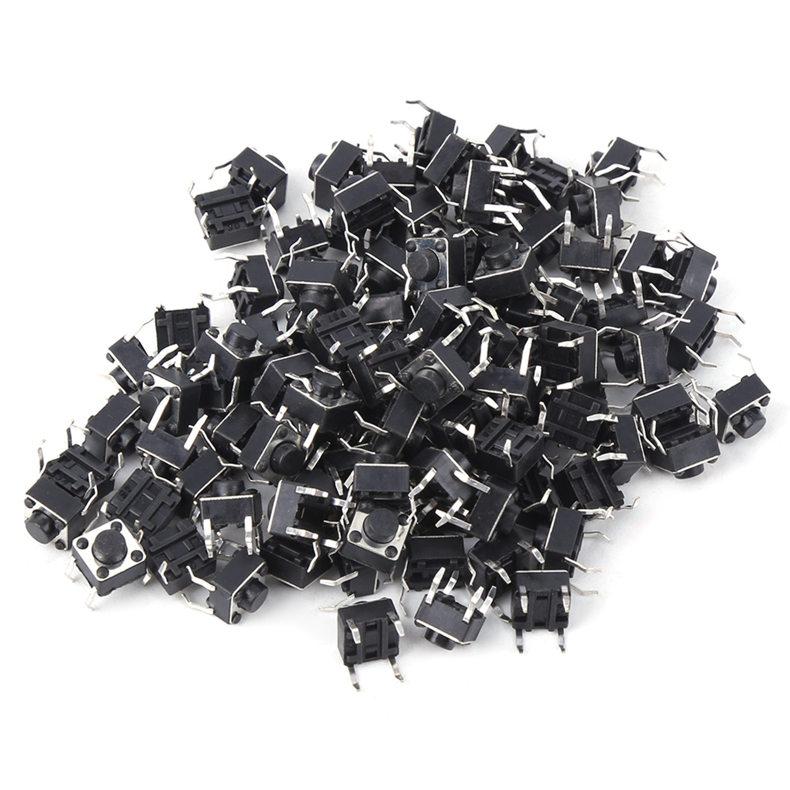 Xiuganpo 100 Stück Kleine Taktile Drucktaster Mikro-takt-auto-reset-schalter Für Leiterplatten 6x6x5mm Für Technikbegeisterte.
