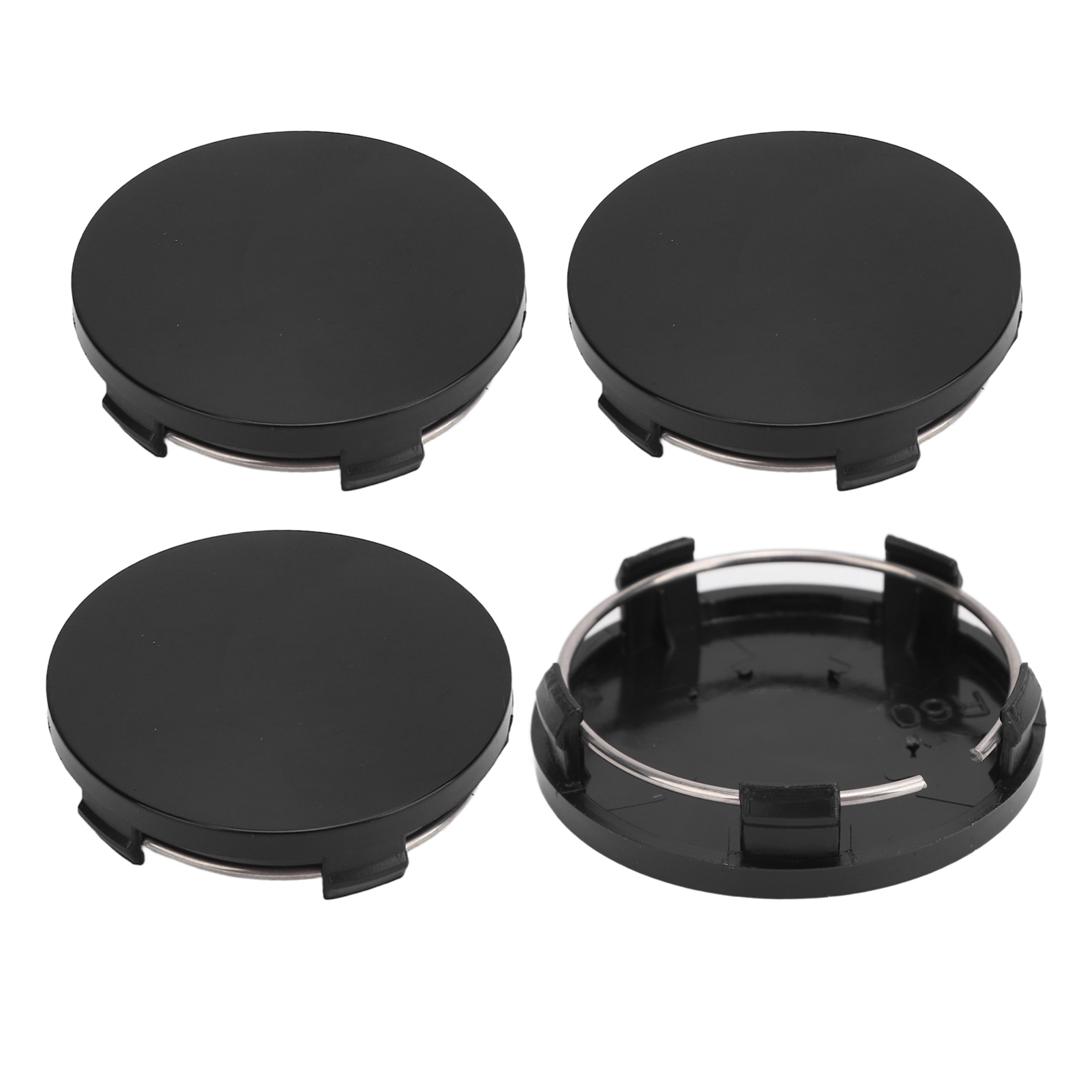 4 Stück 60 Mm Felgenfliesen Mit Eisenring, Elegante Universelle Reifenkantenabdeckung Für Fahrzeuge, Schwarz.