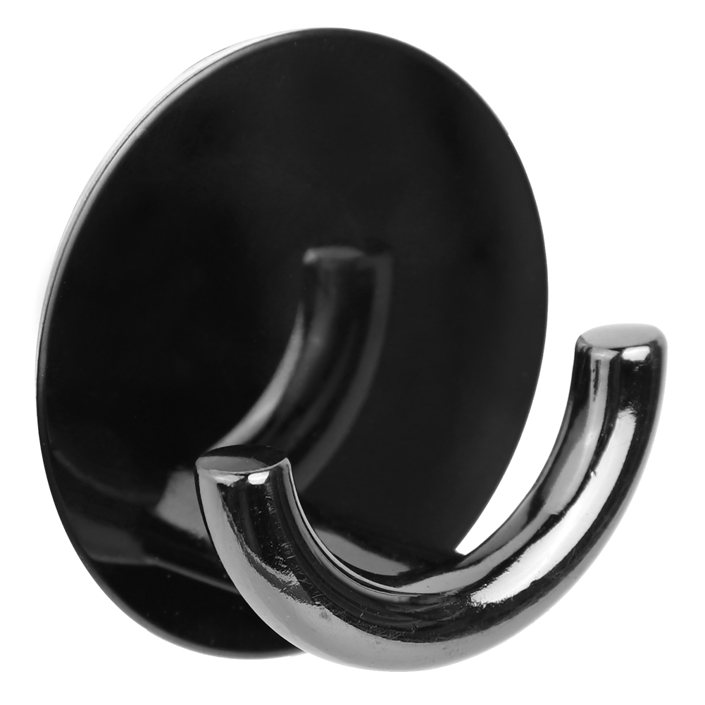 Kreativer Nordisch-minimalistischer Wandhaken, Selbstklebender Haken Aus Edelstahl-zink-legierung Für Badezimmer- Und Küchentüren Zum Aufhängen Von Bademantel, Mantel, Handtuch (schwarz).