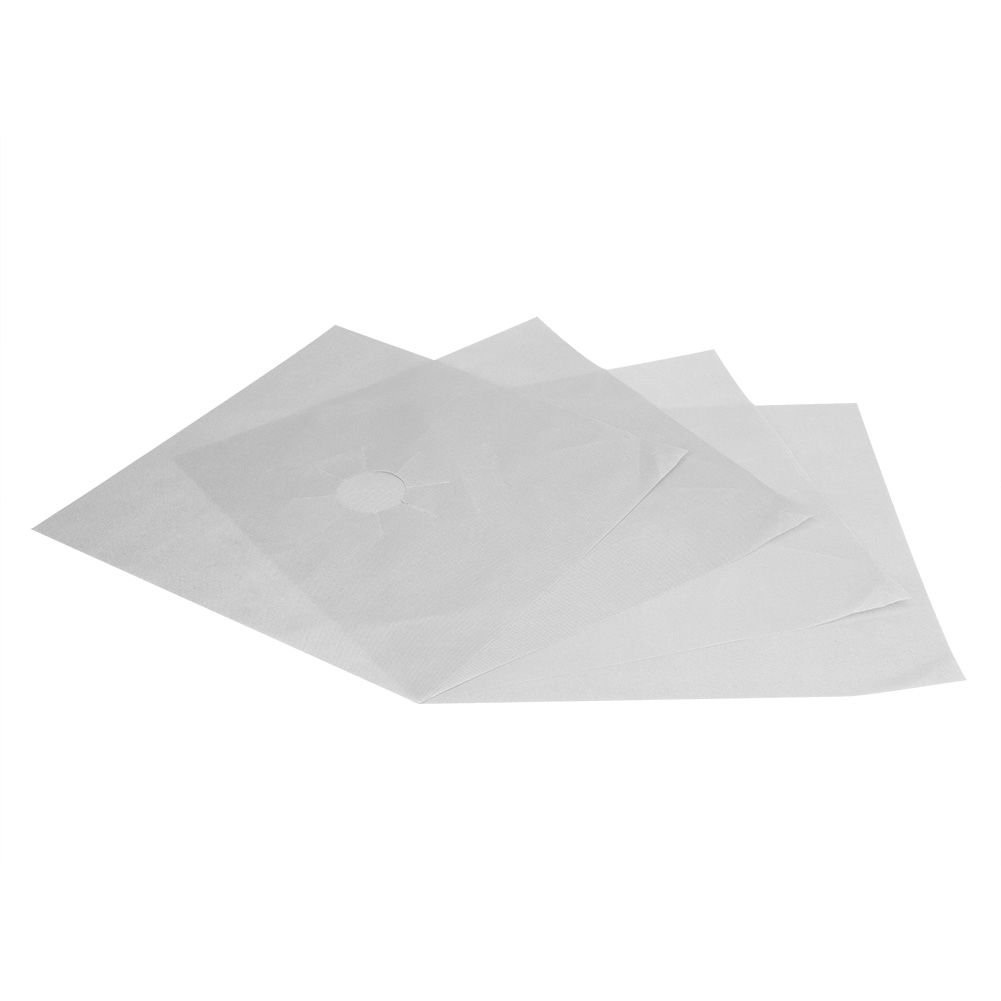 4 Stück Wiederverwendbare Gasherd-schutzabdeckungen, Gaskühlschrankabdeckungen, Antihaft-kochfeld-brennerabdeckung, Reinigungsmatte (weiß).