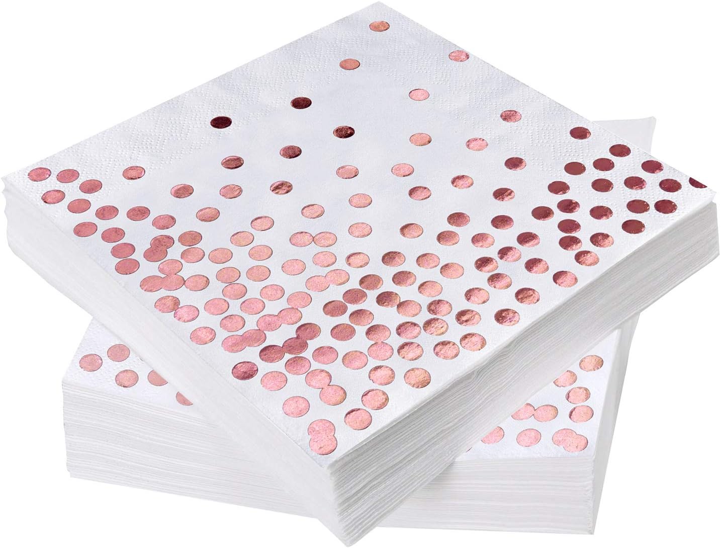 50 Roségoldene Papierservietten, Cocktailservietten 33 X 33 Cm Mit Roségold