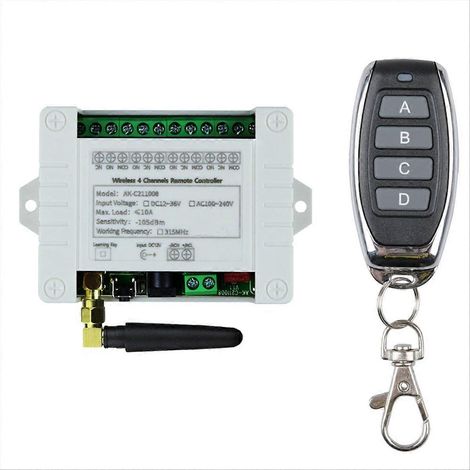 Dc 12v 24v 36v 10a 433mhz 4-kanal-funkrelais-rf-fernbedienungsschalter-empfänger + 4-kanal-sender