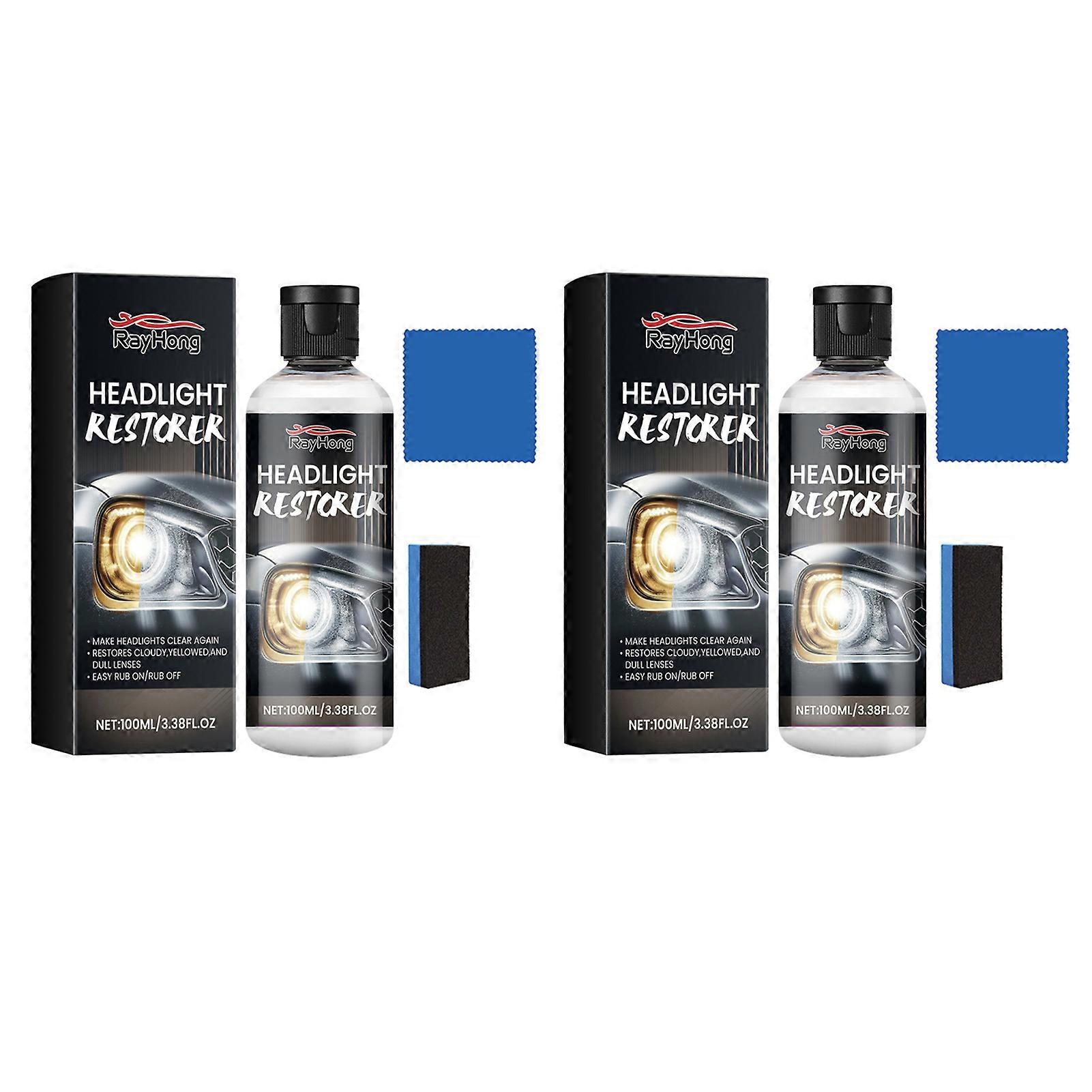 100 Ml Polierflüssigkeit Für Autoscheinwerfer, Reparaturset Für Oxidation Und Kratzer Mit Schwammtuch