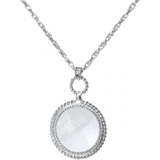 Pulloverkette 2x Vergrößerungsglas Metall Strass Halskette Hangi