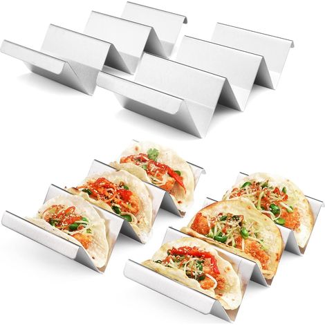 Taco-halter, 4er-pack – Taco-ständer Aus Edelstahl, Tablett-stil