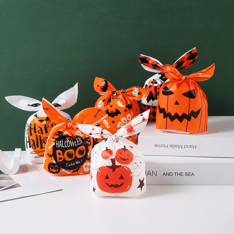 50 Halloween-süßigkeitentüten, Plastiktüten, Hasenohren-kekse
