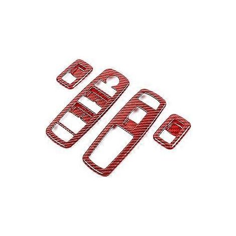 4 Stück Rote Carbonfaser-fensterheber-innenverkleidungs-schalterabdeckung Für Ram 2010-2017/charger Durango 2011-2021