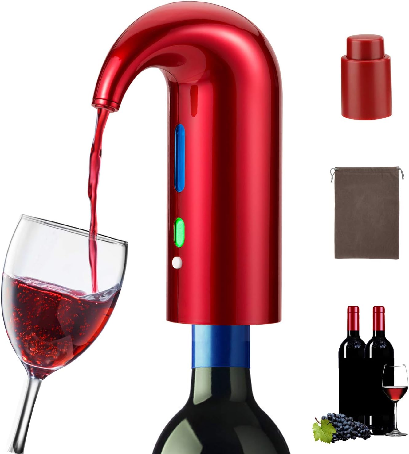 Elektrischer Weinbelüfter, Tragbarer Weindekanter Mit Ein-knopf-funktion, Multi-inte