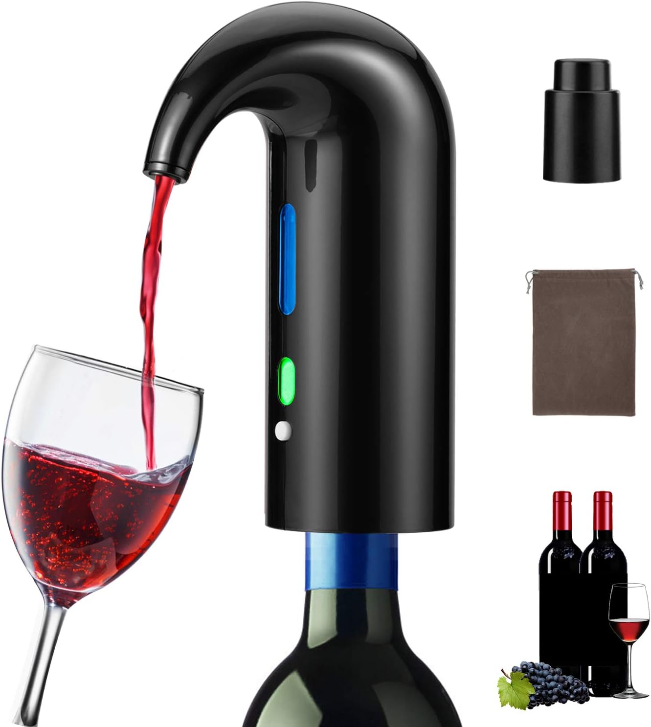 Elektrischer Weinbelüfter, Tragbarer Weindekanter, Ein-knopf-multifunktion