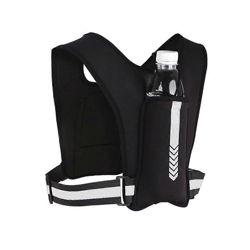 Jogging-laufweste Mit Handyhalterung, Reflektierender Brusttasche Für Handy Und Trinkflaschentasche