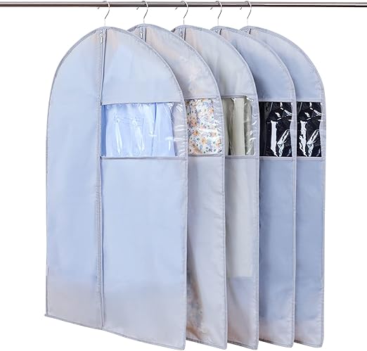 5 Stück Hängende Kleiderhüllen, Transparent, Mit Sichtfenster