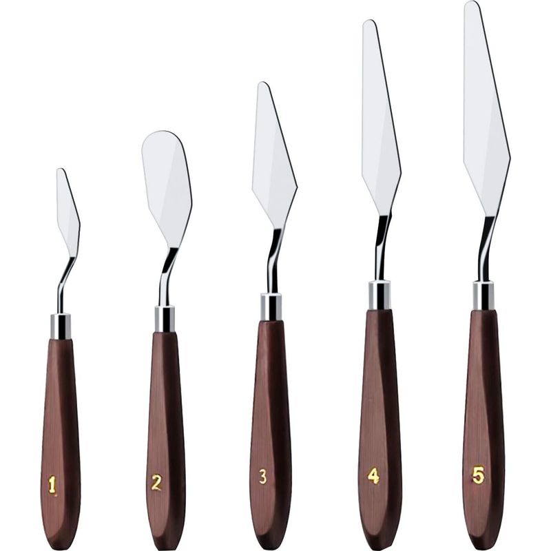 Set Mit 5 Edelstahl-kuchenspateln Zum Glasieren, Backen, Mischen, Malen Mit Ölfarben, Dekorieren, Für Sahne Und Toner