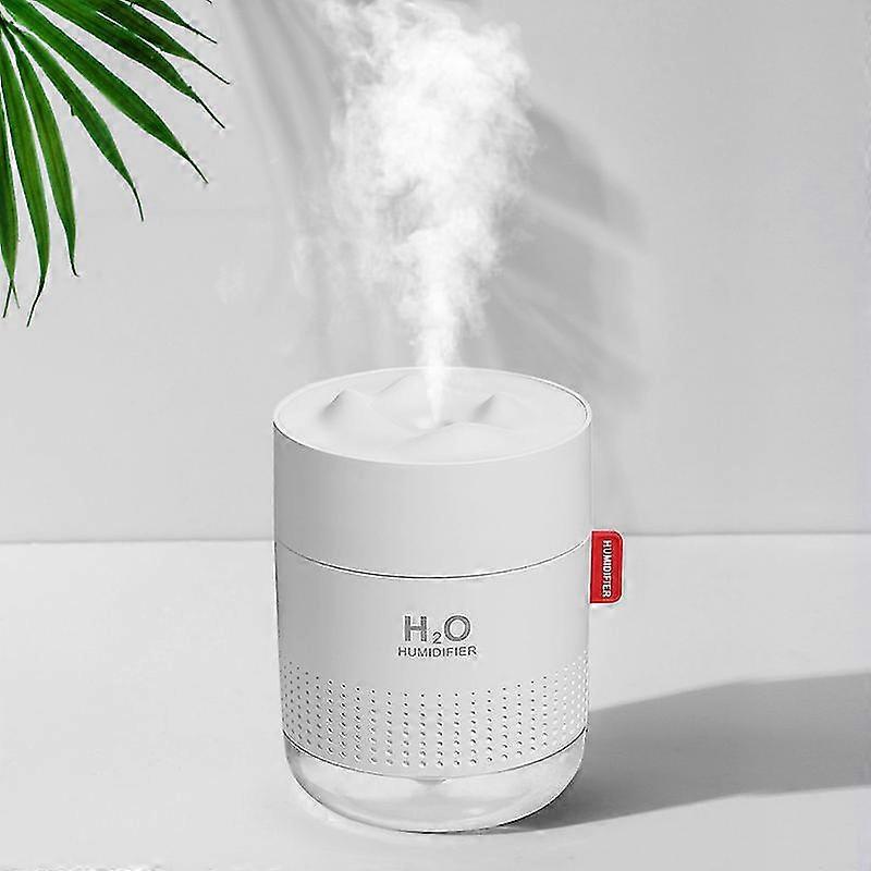 White Snow Mountain Luftbefeuchter 500 Ml Ultraschall-usb-aroma-luftdiffusor Mit Beruhigendem Licht, Aromatherapie-luftbefeuchter Für Zuhause – Weiß