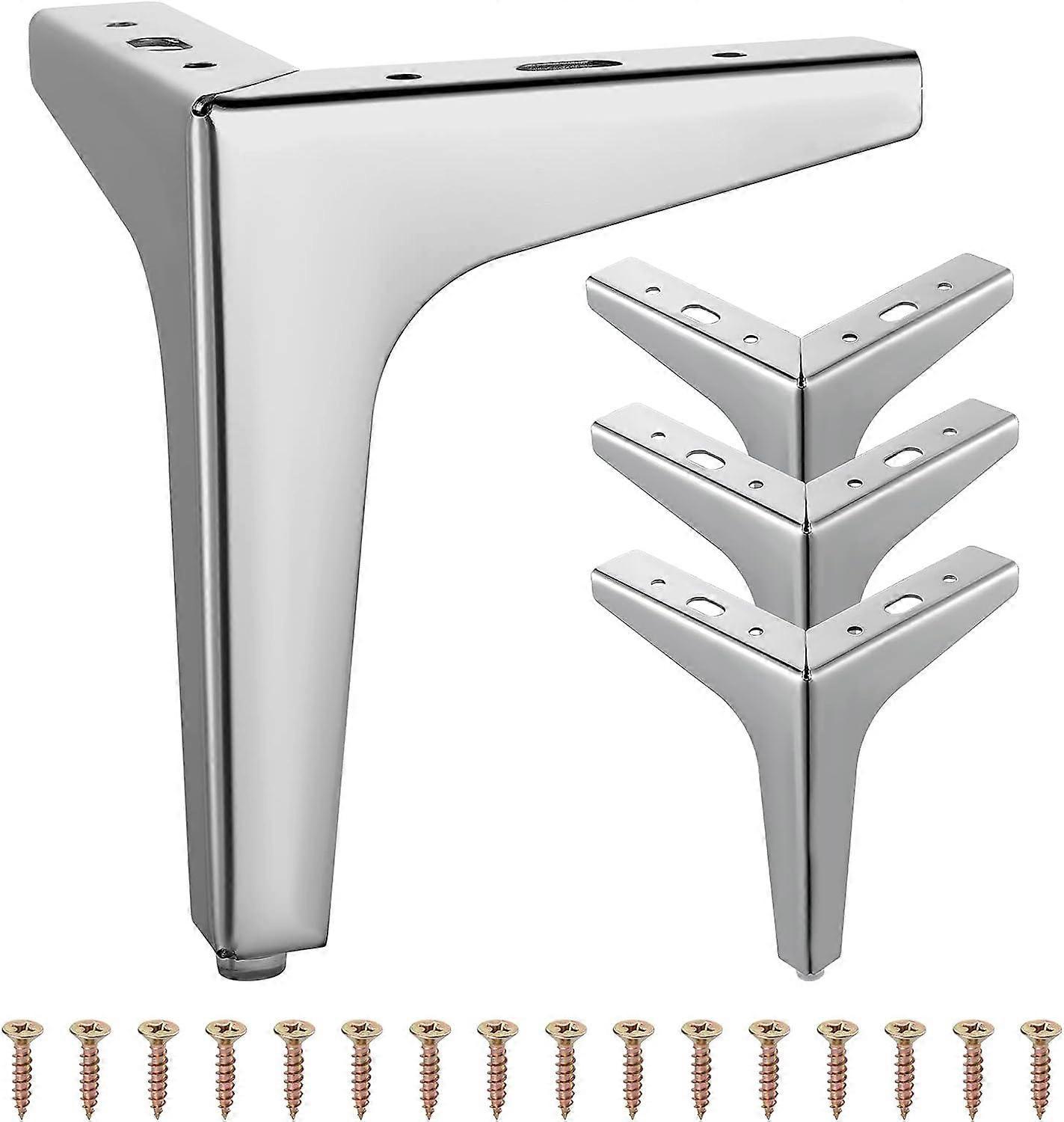 Verstellbare Schrankbeine, 4 Stück, Metallmöbelbeine, Moderne Dreieckige Metallmöbelfüße, Diy-ersatz Für Schränke, Sofas, Couches, 15 Cm (6 Zoll), Silberfarben