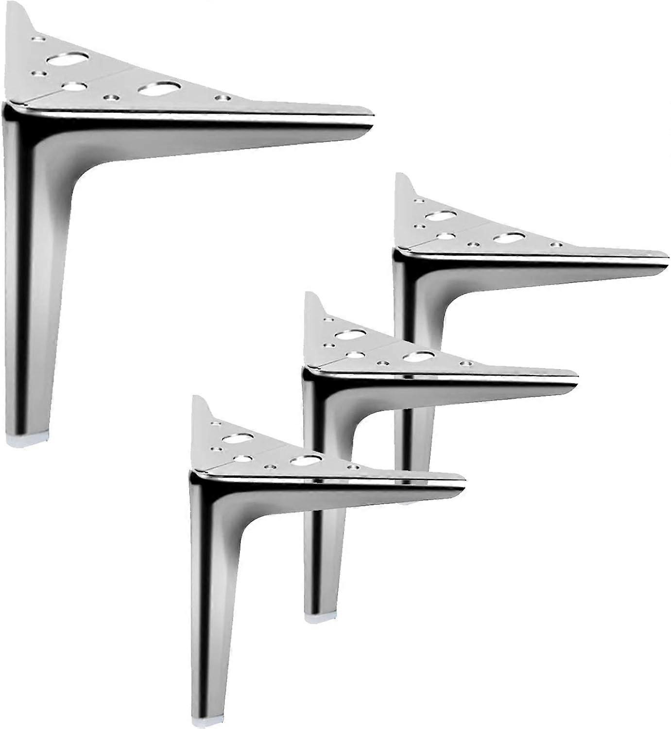 Verstellbare Schrankbeine, 4er-set, Silberfarbene Möbelbeine, Metallmöbelbeine, Dreieckige Metallmöbelfüße, Diy-möbelersatzfüße Für Tv-schränke, Ot-15 Cm (5,9 Zoll)