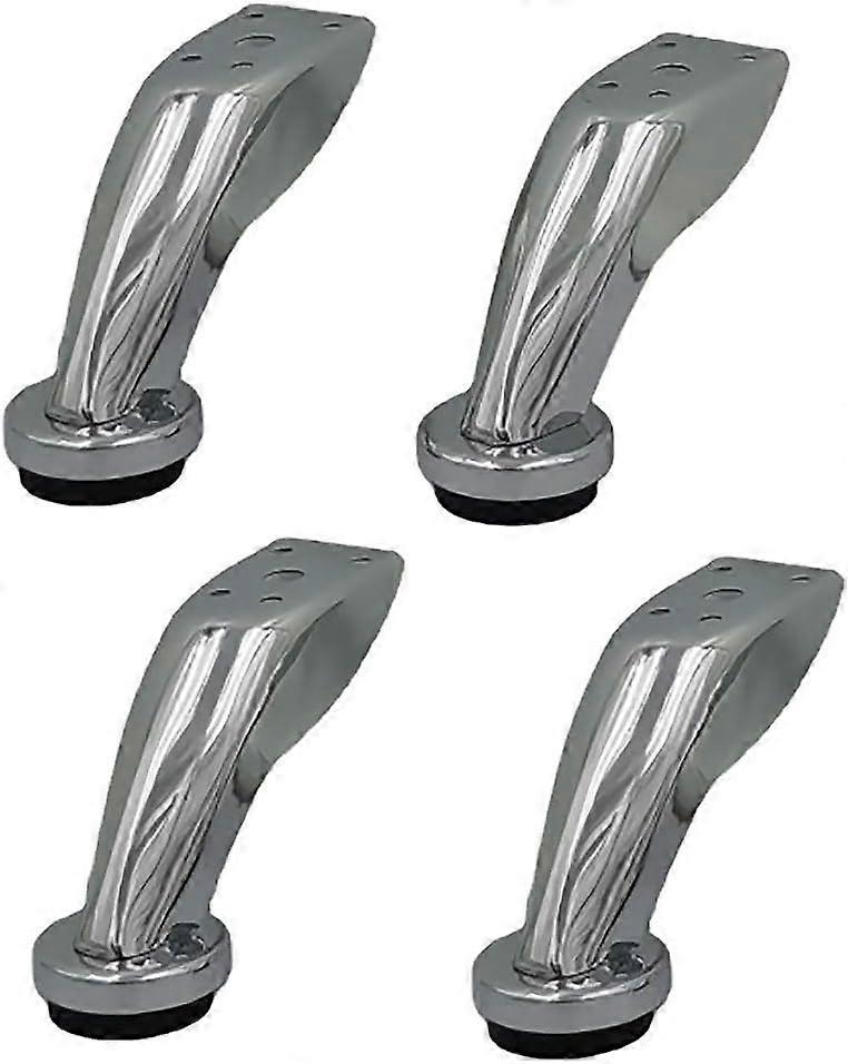 Verstellbare Möbelfüße, 4 Stück, Verchromtes Metall, Runde Füße Für Sofas, Stühle, Hocker, Schränke, Regale (silber, H 100 Mm) (farbe: Silber, Größe: 100 Mm Höhe: Silber)