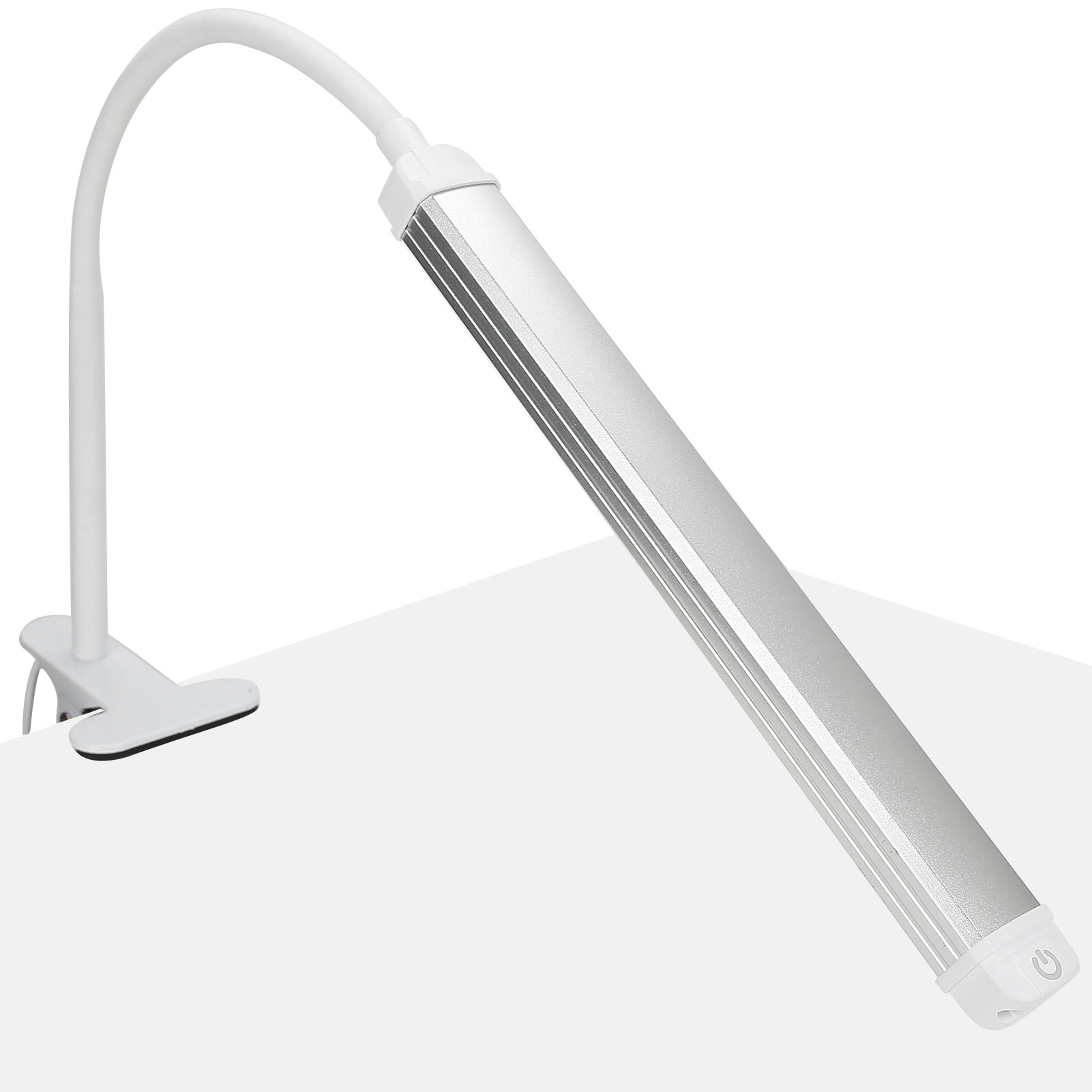 Verstellbare Led-schreibtischlampe Zum Anklemmen, Tragbare Usb-leuchte Für Maniküre, Tattoos Und Make-up, Silberfarben