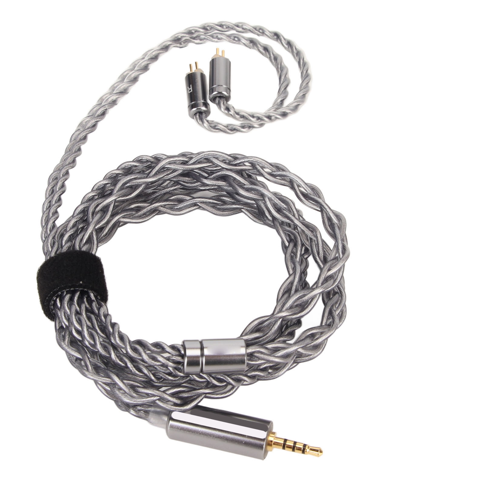 Bqeyz Rime Monokristallines Silber-audiokabel, Handgeflochten, 49 Adern, 2,5-mm-kopfhörerstecker