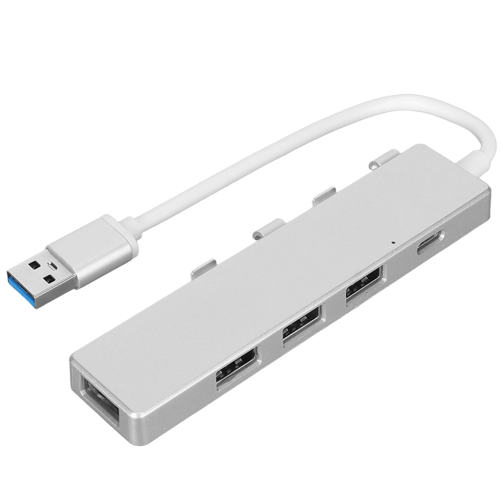 7-in-1 Usb-c Hub-dockingstation Mit Usb 3.0-, Usb 2.0-, Hdmi- Und Ethernet-anschlüssen Für Laptops, Metallic-silber