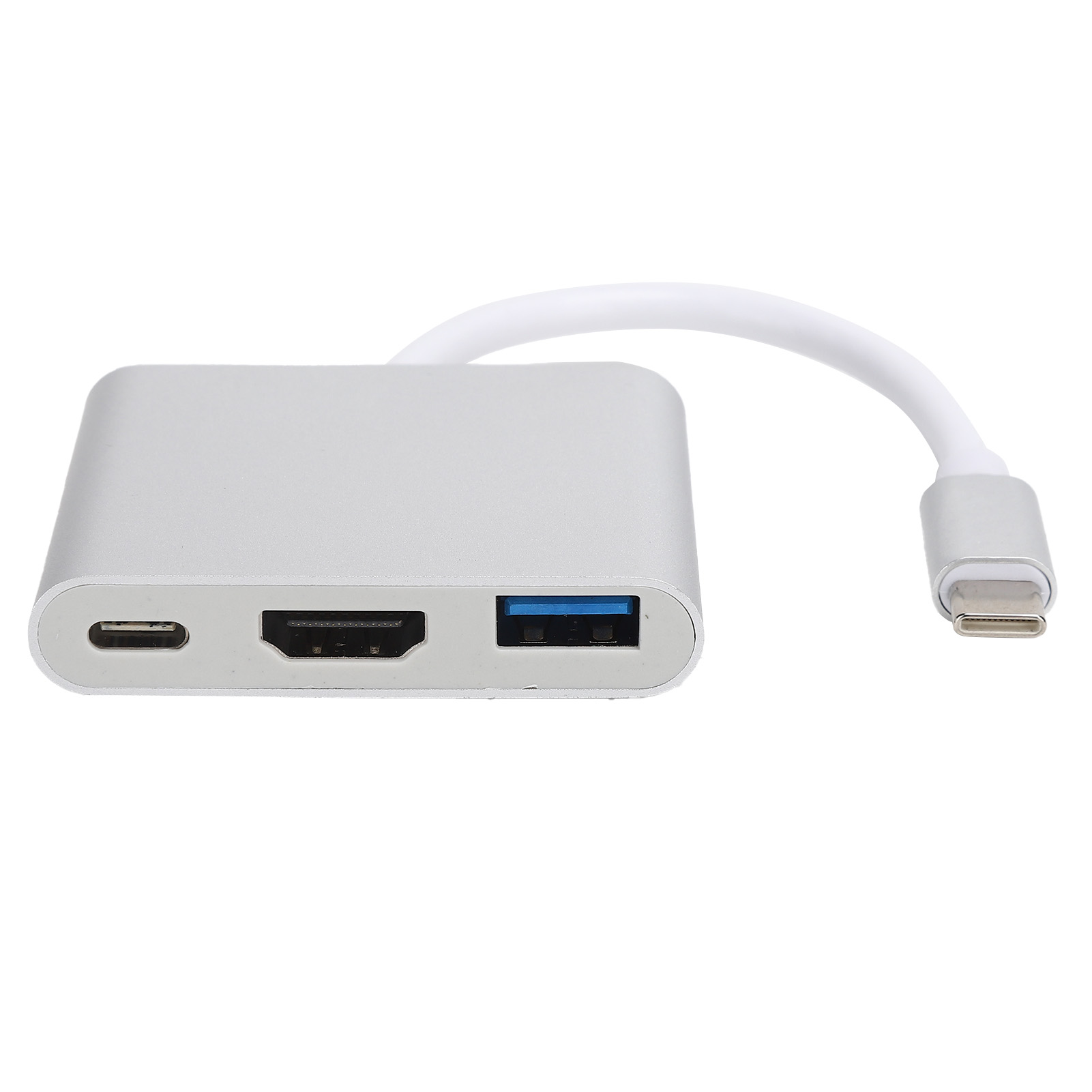 3-in-1 Usb-c Hub-adapter Mit 4k-hdmi-anschluss Und Netzteil, Silber