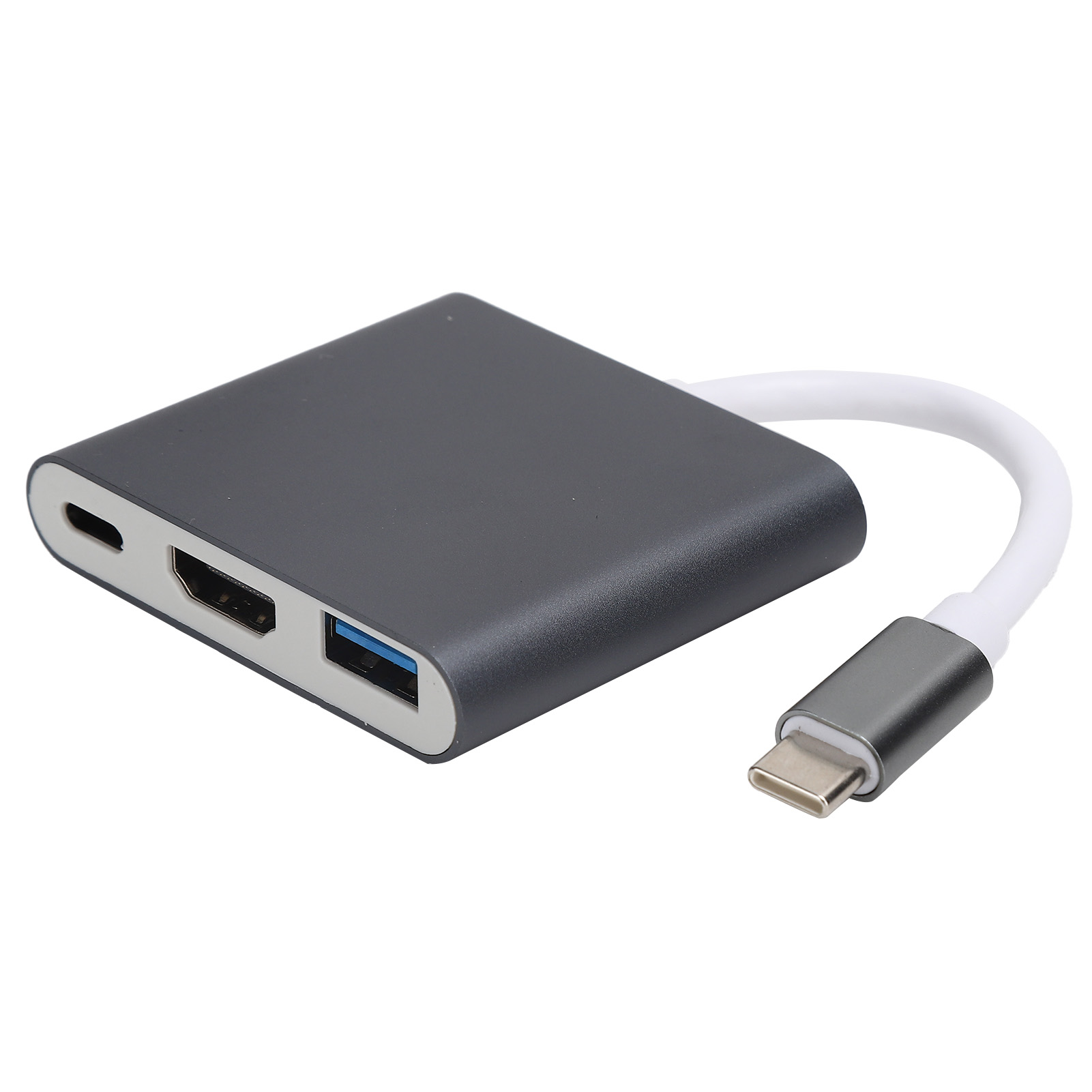 Usb-c 3-in-1 Hdmi 4k 60hz Hub-adapter Für Macbook Air Pro, Grau