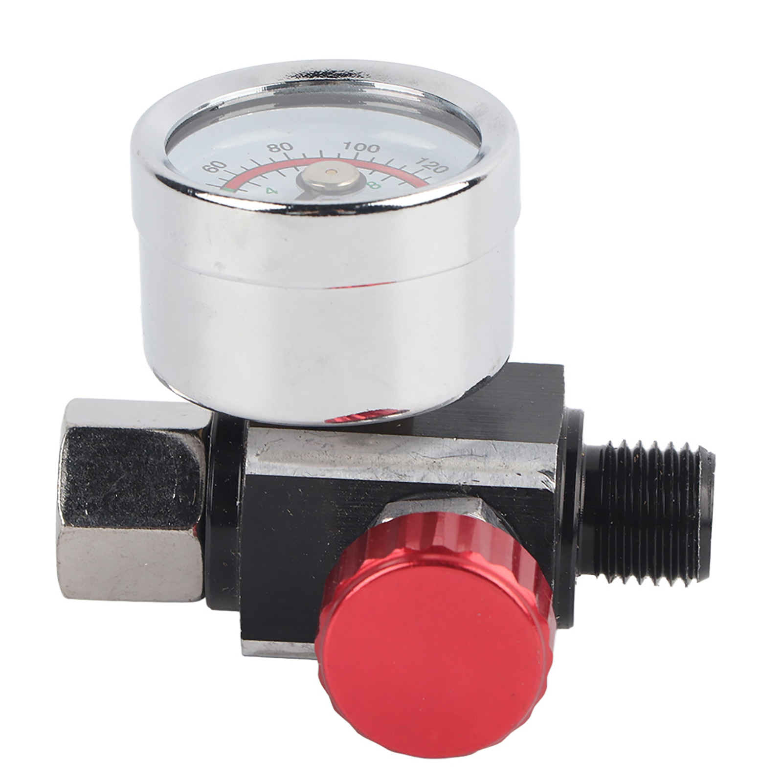 Pneumatischer Druckregler 0–10 Bar Aus Aluminiumlegierung, 1/4 Bspp Ein-/ausgang, Silber