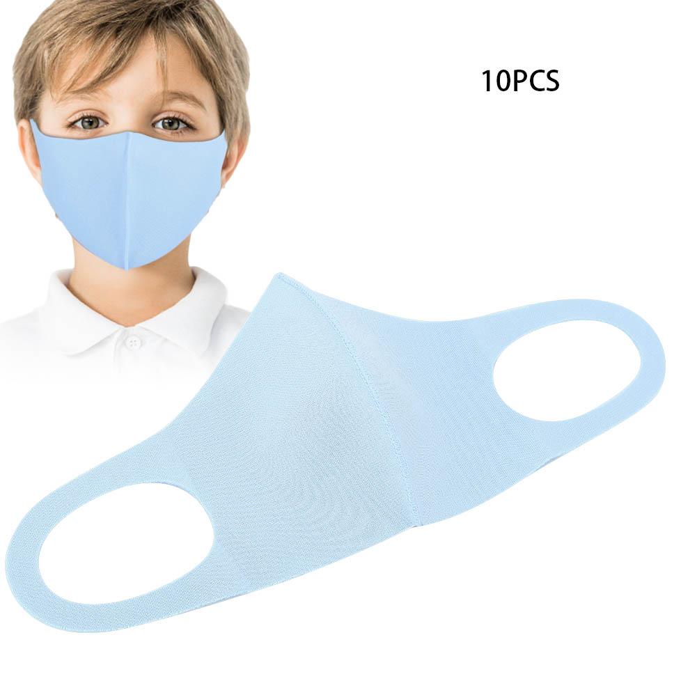 Wiederverwendbare Gesichtsmasken Für Kinder, 10 Stück – Staub- Und Uv-schutz – Himmelblau