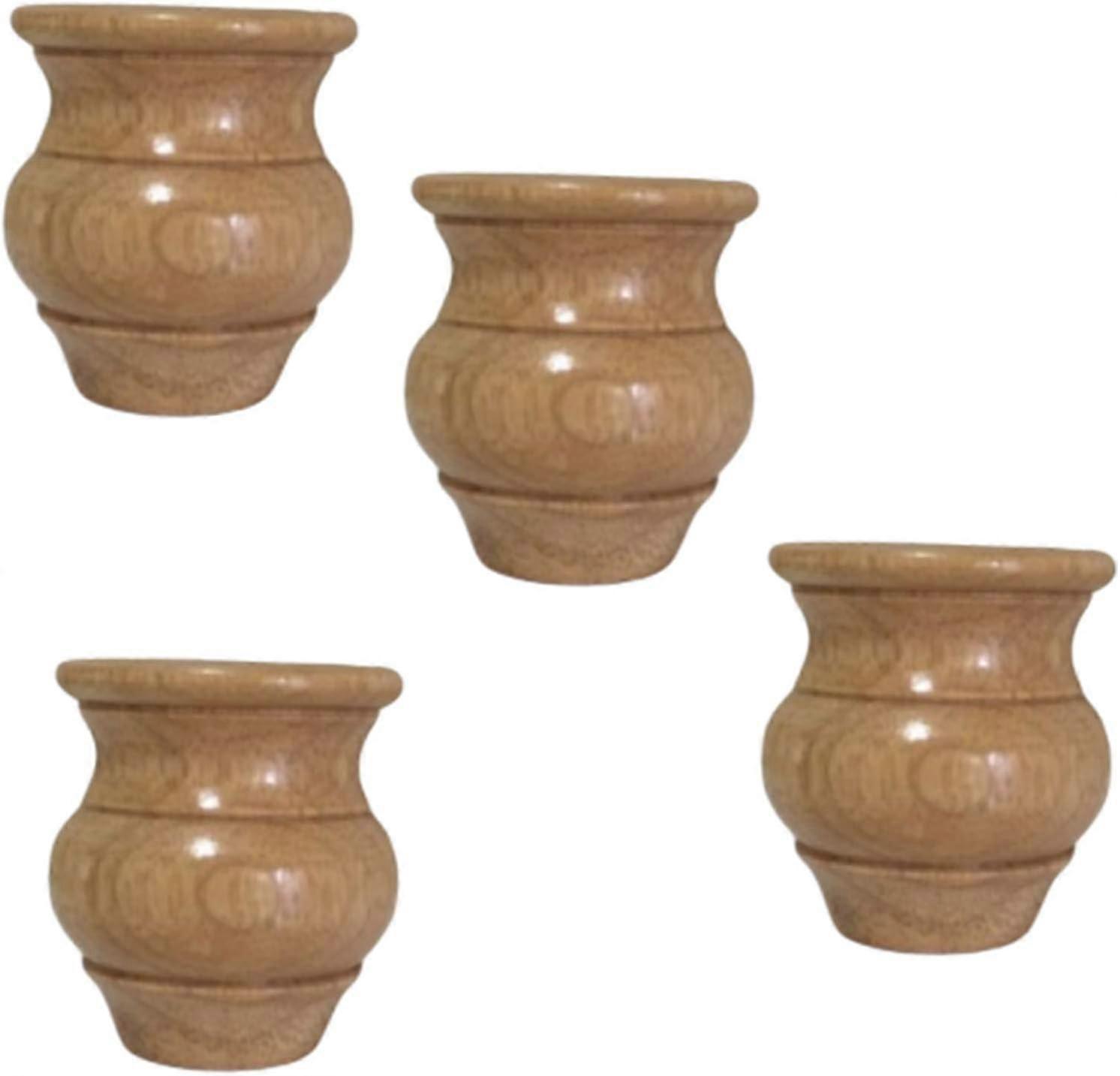 Möbelbeine Aus Holz, 4er-set Massivholz-möbelbeine, Runde Holzfüße, Ersatz-sofafüße, Mit Montageplatte, Gummiholz, Für Tv-schränke, 8 Cm, Holz