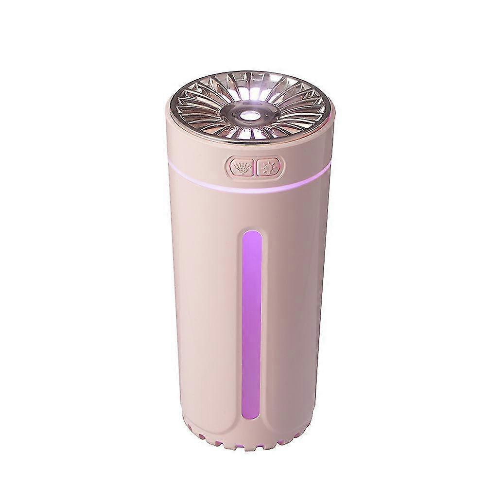 Tragbarer 300-ml-ultraschall-luftbefeuchter, Kabelloser Auto-lufterfrischer, Nebelmaschine Mit Licht, Raumduftdiffusor – Pink