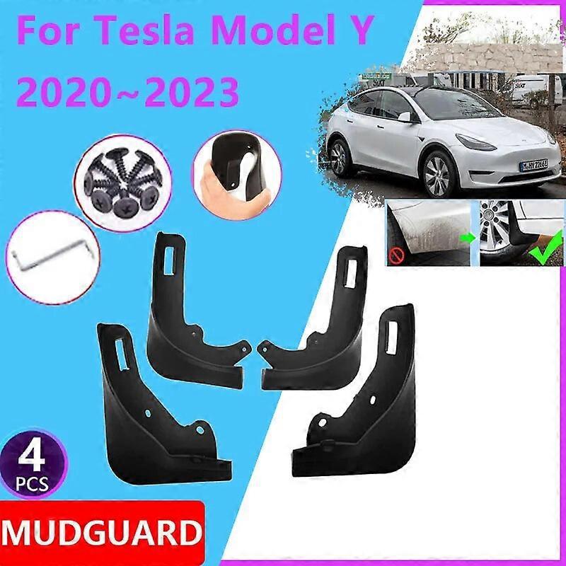 Für Tesla Model Y 2020 2021 2022 2023 Auto Kotflügel Vorne Hinten Schmutzfänger Schmutzfänger Schutzklappe Spritzschutz Autozubehör--