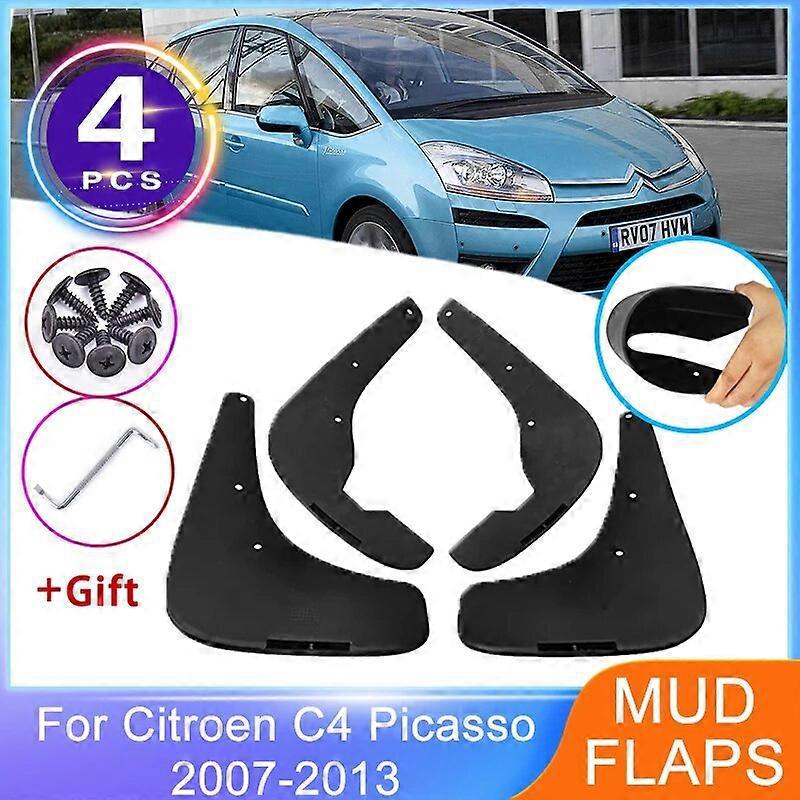 4x Kotflügel Vorne Und Hinten, Schmutzfänger, Spritzschutz, Radkappen, Zubehör Für Citroen Grand C4 Picasso Mk1 20072013