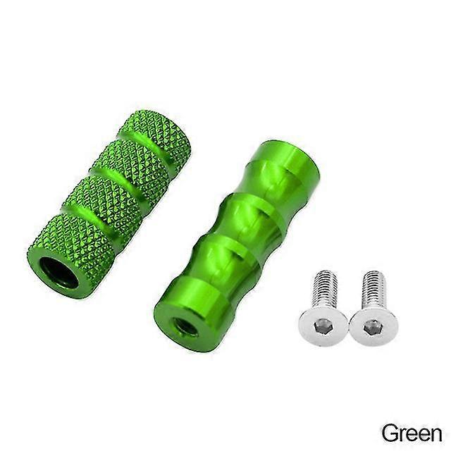 2 Stück Motorrad-cnc-universal-m6-schalthebel, Bremspedal, Fußrasten, Motorrad-fußrasten, Aluminium – Grün