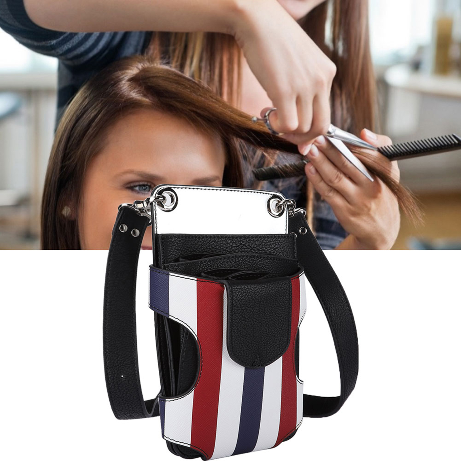 Tragbares Friseurset Mit Gürtel Für Friseurzubehör, Schere Und Kämme