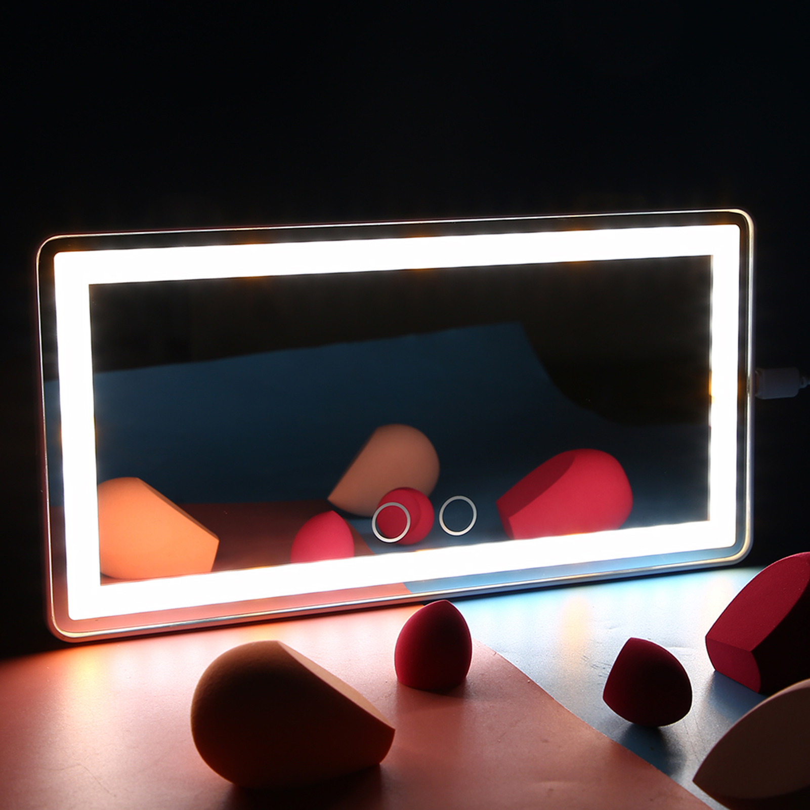 Led-auto-schminkspiegel Mit Kosmetikbeleuchtung Und Blendschutzblende