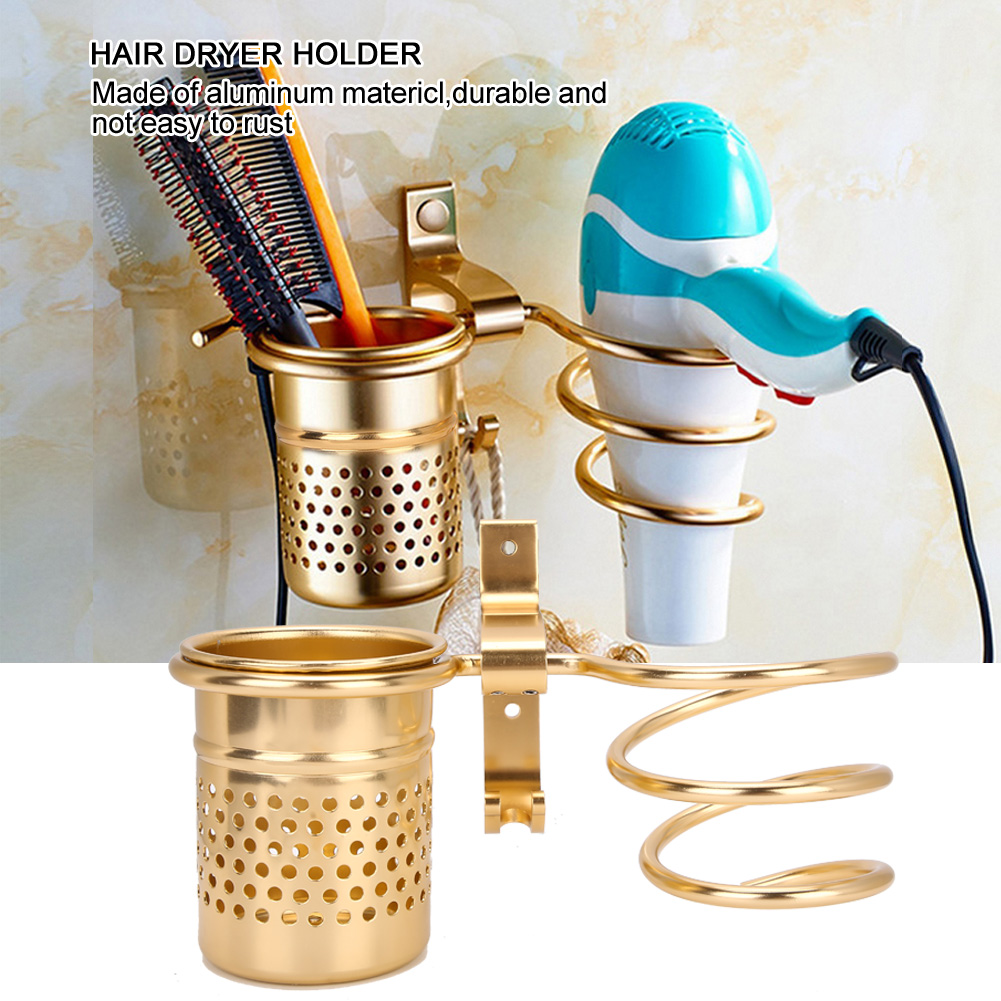 Wandmontierter Haartrocknerhalter, Badezimmeraufbewahrung Mit Haken (matt C8)
