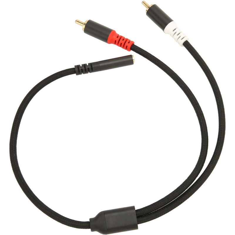 3,5-mm-klinkenstecker Auf 2 Cinch-stecker, Vergoldetes Stereo-audiokabel, 30 Cm, Für Lautsprecher, Handy, Mp3-player