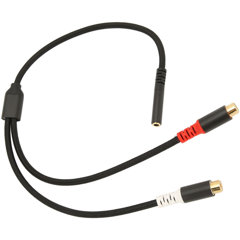 3,5-mm-klinkenstecker Auf 2 Cinch-buchsen-audiokabel, 24 Karat Vergoldet, Hohe Qualität, Für Smartphone, Mp3-player Und Tablet